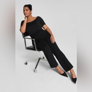 NWT SPANX SUPERSMOOTH PERF PANT-KICK FLARE CLASSIC BLACK (MED)